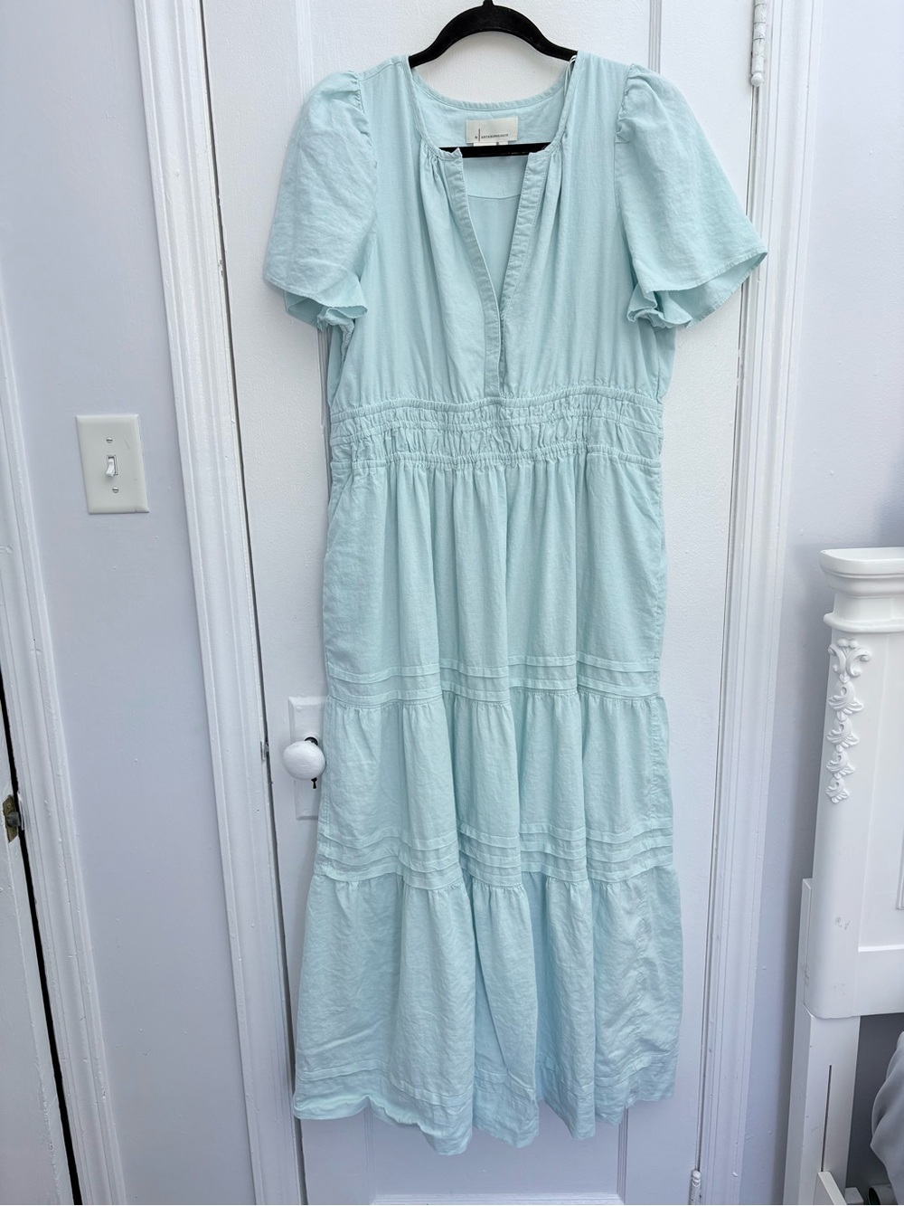 Anthropologie  Light Blue  V‑Neck Maxi Dress - Picture 4 of 13